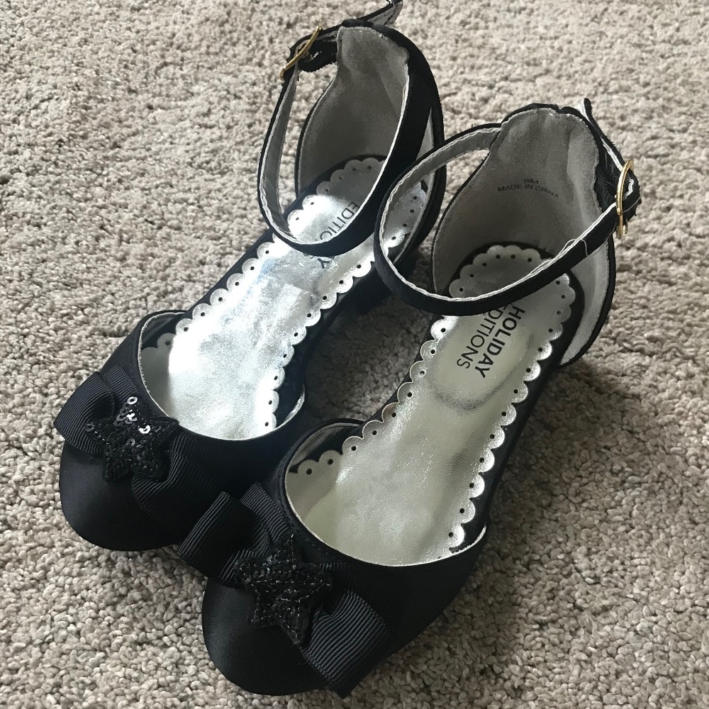 🍓Formal Sparkle Star & Bow Dress Up Shoes-EUC